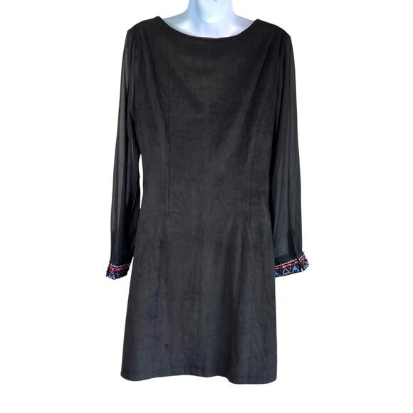 Desigual‎ Embroidered Beaded Floral Black Sheath Dress Size Eur 40 US 8 Artsy - Picture 2 of 6